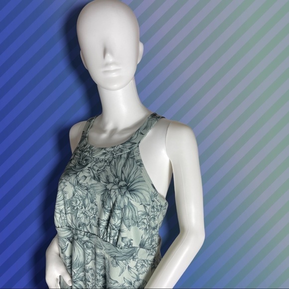 𝅺balance Collection Ornate Floral Sundress Size Large Mint Green and Teal EUC - Picture 2 of 13